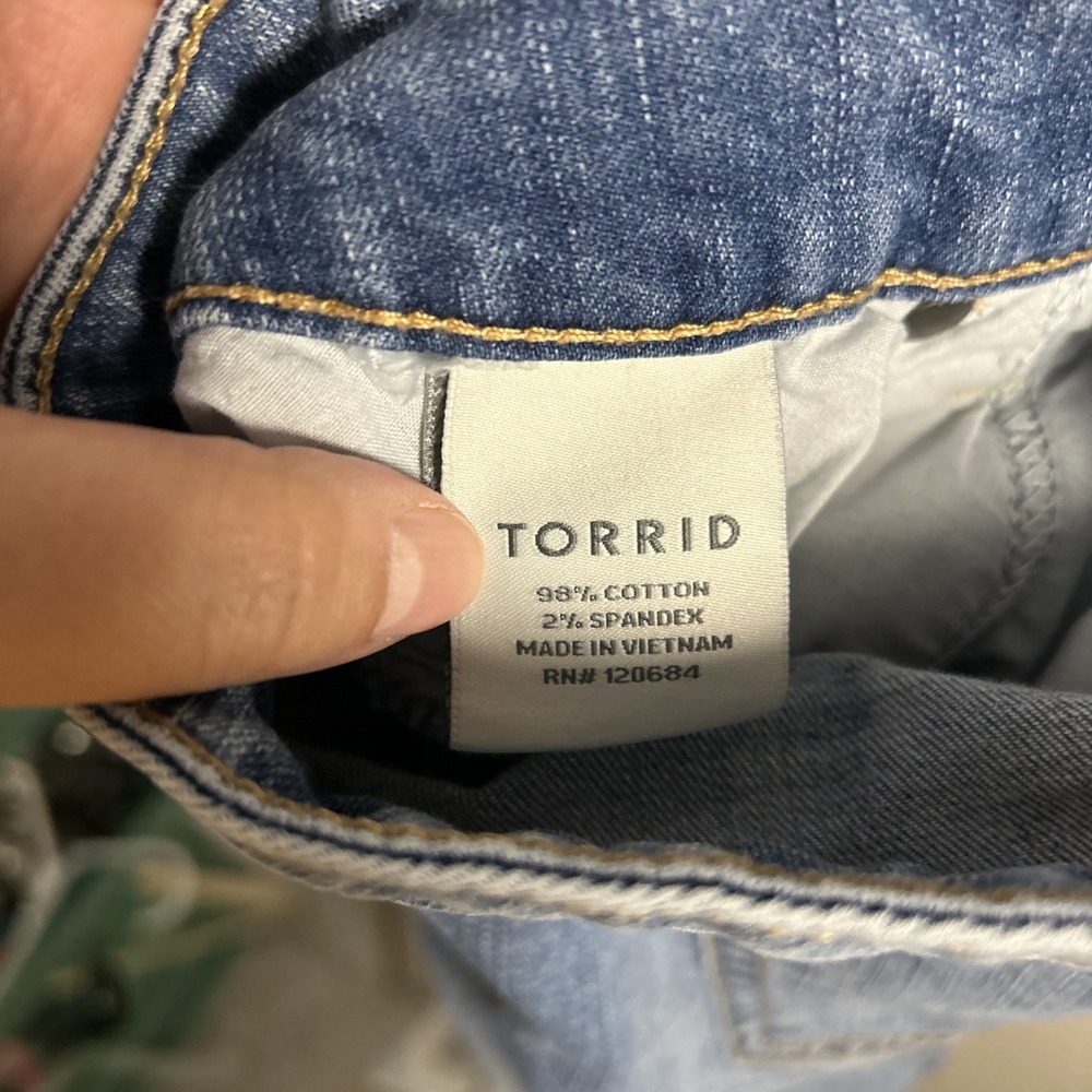 Torrid Womens Capri Jeans Skinney Size 20 Blue Color Fade - Picture 7 of 8